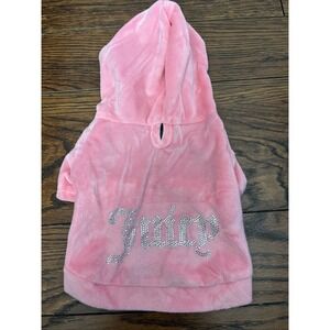 Juicy‎ Couture Pink Silver Terry Bling Tracksuit Hoodie Dog Size XS/S